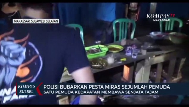 Bubarkan Pesta Miras Ada Yang Membawa Senjata Tajam