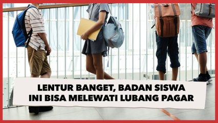 Lentur Banget, Badan Siswa Ini Bisa Melewati Lubang Pagar
