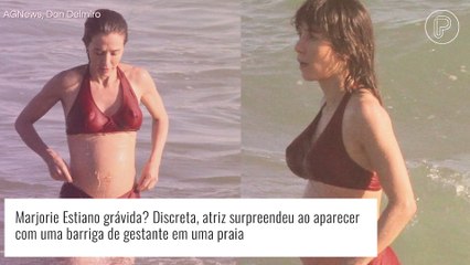 Marjorie Estiano surpreende com barrigão de gravidez ao fazer rara aparição de biquíni. Entenda!