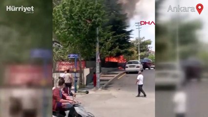 Yanan araç yokuşta kaydı, alevler otomobile ve ağaca sıçradı