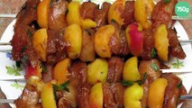 Brochettes abricots/poulet mariné à l'abricot