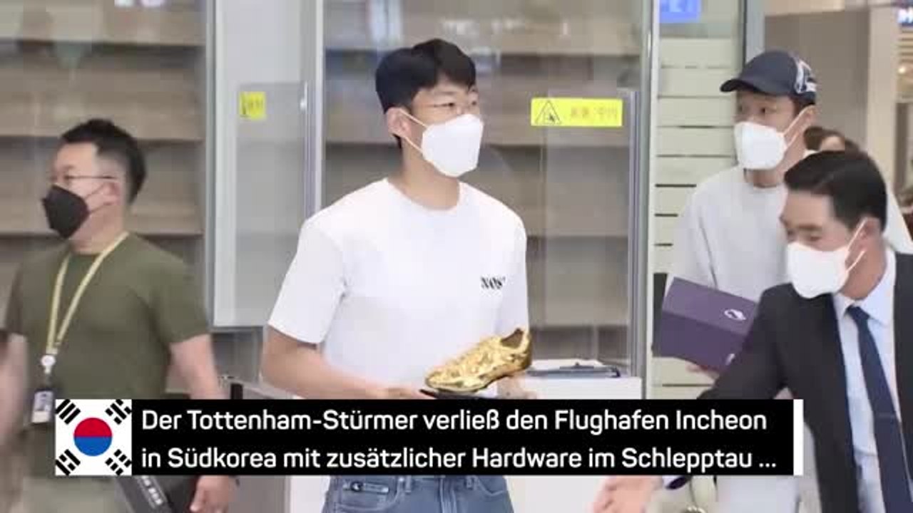 Heldenhafter empfang: son landet in südkorea