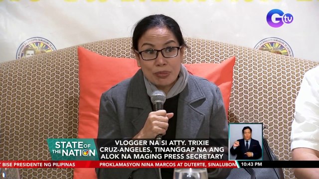 Vlogger na si Atty. Trixie Cruz-Angeles, tinanggap na ang alok na maging press secretary | SONA