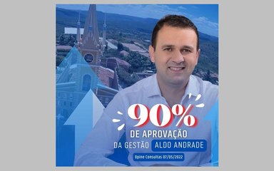 Gestão de Aldo Andrade é aprovada por 90% da população do município de Bernardino Batista