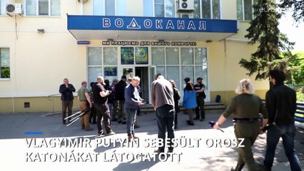 Vlagyimir Putyin sebesült orosz katonákat látogatott meg