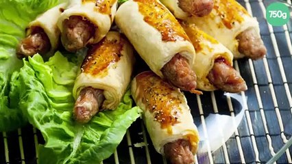 Rouleaux de mini chipolatas aux herbes