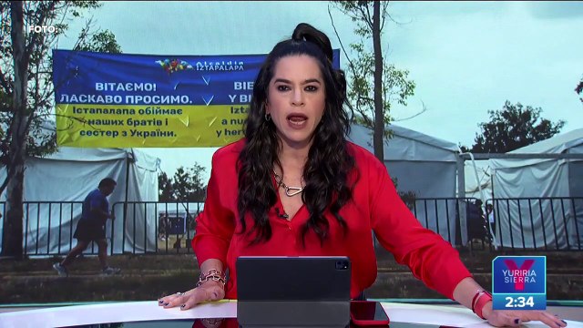 Refugiados ucranianos dejan campamento en Iztapalapa para dirigirse a EU