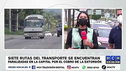 Siete rutas del transporte se encuentran paralizadas en la capital por el cobro de la extorsión