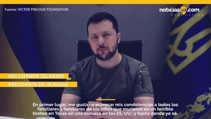 Download Video: El presidente Zelensky expresa sus condolencias a las familias de las víctimas del tiroteo en Texas