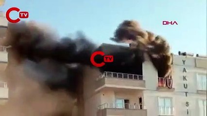 Yangın çıkan daire, kullanılamaz hale geldi