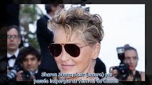 Sharon Stone fatiguée - La star monte les marches les yeux dissimulés derrière des lunettes aviator