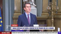 Duras críticas de Feijóo a Sánchez en su primer día en el Senado