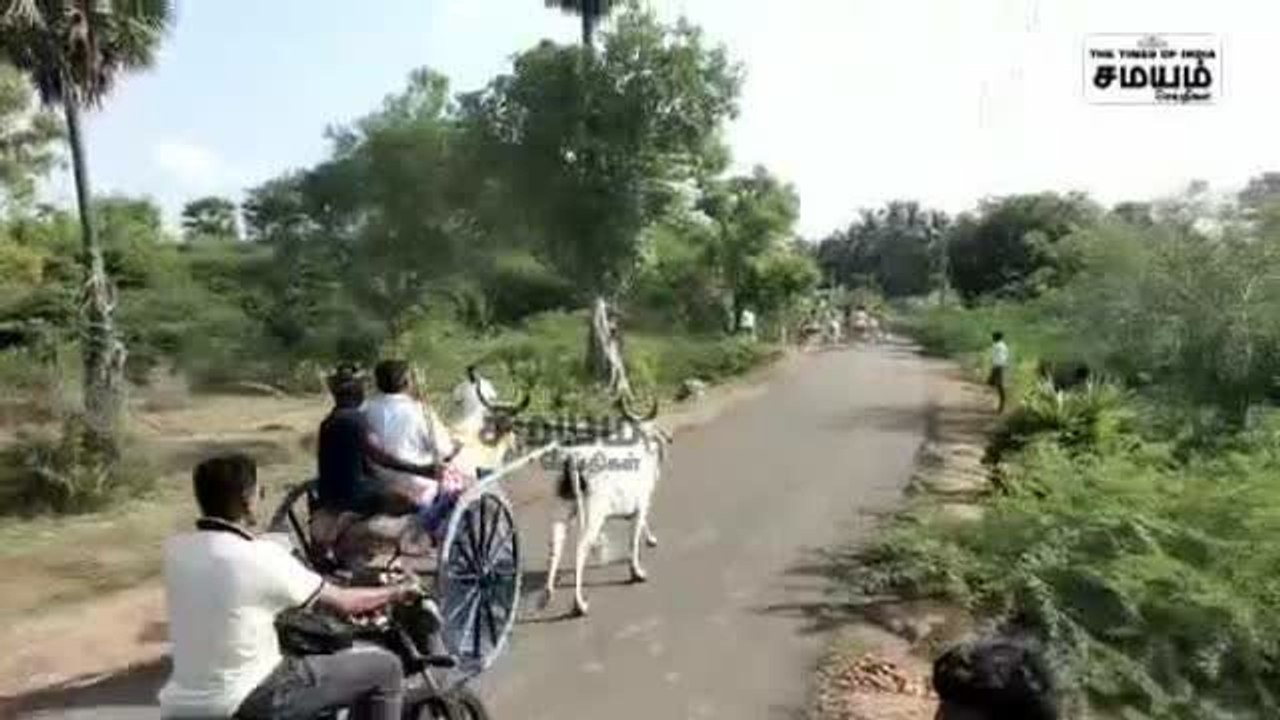 ஆகாச வீரன் கோயில் திருவிழா; படுஜோராக நடைபெற்ற மாட்டு வண்டி பந்தயம்!