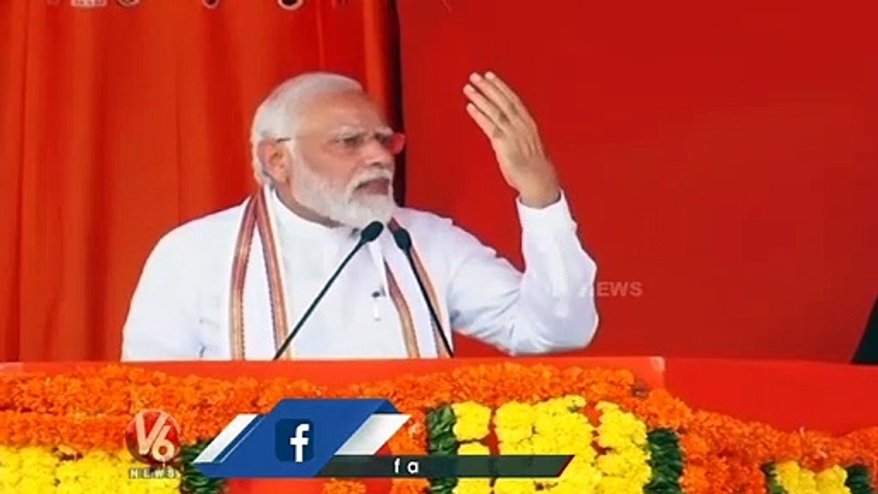 PM Modi Comments On KCR  Superstitions _ Modi Hyderabad Tour  _ V6 News