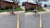 'Utah guy tries riding his bike with 'no handlebars' *HE REGRETTED IT* '