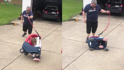 'Baby girl's toy car flips over after lazy dad's 'smart hack' flops '