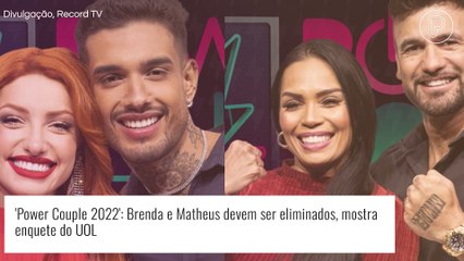 'Power Couple Brasil 6': enquete atualizada da 3ª DR indica eliminação de Brenda e Matheus