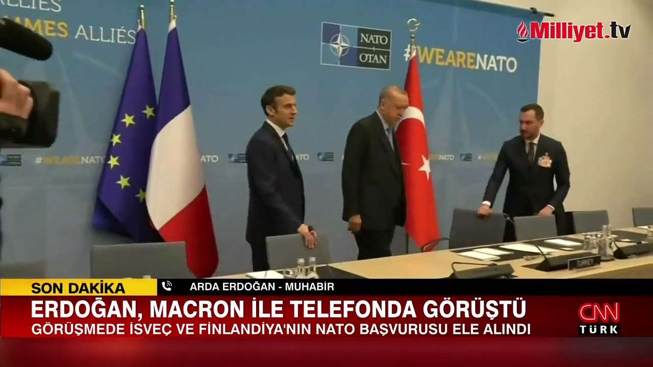Cumhurbaşkanı Erdoğan, Macron ile görüştü
