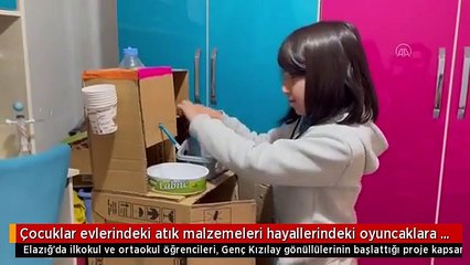 Çocuklar evlerindeki atık malzemeleri hayallerindeki oyuncaklara dönüştürdü