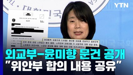 외교부-윤미향 면담기록 공개..."합의 내용 미리 인지" / YTN