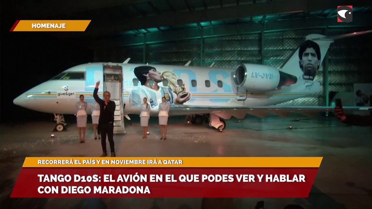 Tango D10s: el avión en el que podes ver y hablar con Diego Maradona
