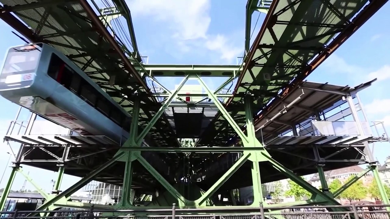 Upside-down "flying" train line one of the world's most unusual transport systems