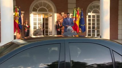 Sánchez recibe al presidente de Portugal en Moncloa