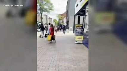 Shocking footage captures town centre brawl