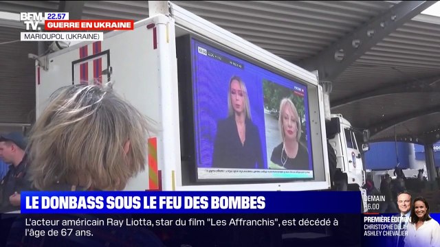 Ukraine: des écrans géants diffusent la télévision russe dans les rues de Marioupol