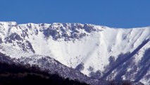 Panoramically view over mountain Vlasic covered with snow.