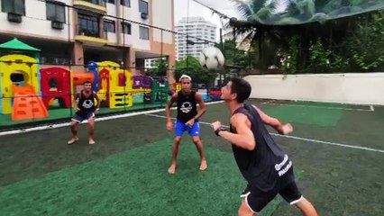 'Boys ready to leave it all on the line while playing the football version of 'floor is lava' '