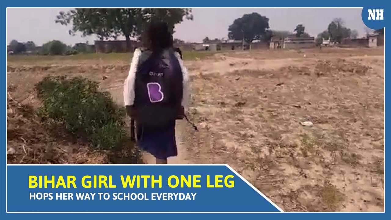 Bihar girl with one leg hops her way to school every day