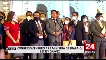 Betssy Chávez: Pleno del Congreso censura a la ministra de Trabajo
