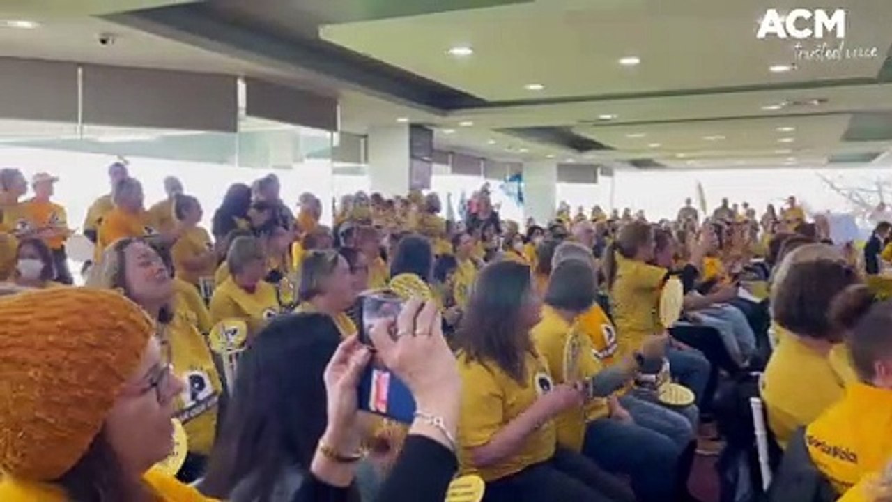 Catholic school teachers strike in Canberra, AC...