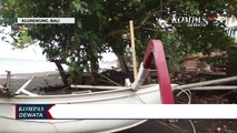 Perahu Nelayan Rusak Diterjang Gelombang Pasang