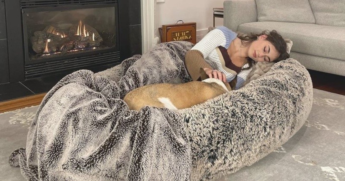 Grâce à ce panier géant, vous pourrez faire la sieste avec votre chien