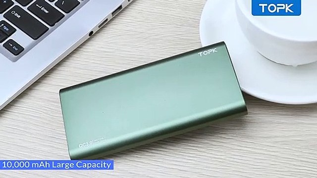 TOPK I1006P Power Bank 10000mAh Portable Charger LED External Battery PowerBank PD Two-way Fast Charging PoverBank for Xiaomi mi