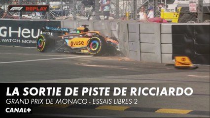Sortie de piste de Ricciardo - GP de Monaco, essais libres 2