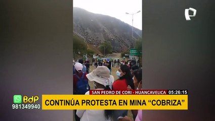 Huancavelica: Por segundo día pobladores de San Pedro de Coris toman Mina Cobriza