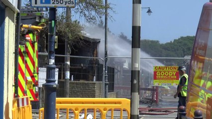 Demolition begins in wake of a massive fire in Whitstable harbour