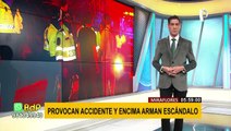 Miraflores: Conductor provoca accidente y sus acompañantes arman escándalo
