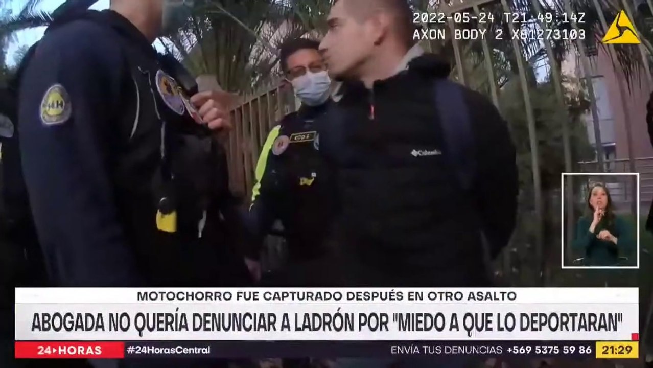Otra vez detienen a colombiano ilegal motochorro: ahora no lo defendió la abogada - T13