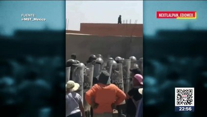Habitantes se enfrentan con policía en Nextlalpan