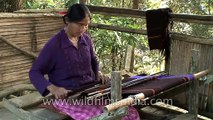 Lotha lady from Yikhum village weaving, Nagaland
