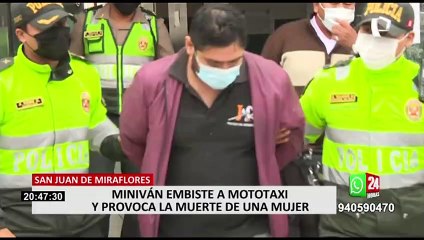 SJM: Pasajera de mototaxi muere tras ser impactada por una minivan que huía de la PNP