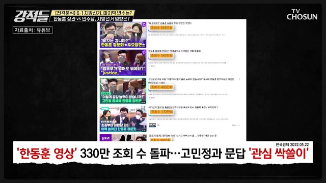 민주당 의원들의 한동훈 장관의 청문회 태도 논란 TV CHOSUN 220528 방송