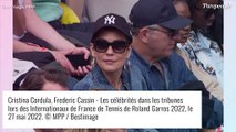 Cristina Cordula et son mari Frédéric assortis : total look jean à Roland-Garros