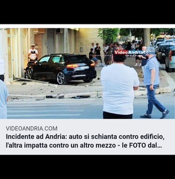 Incidente ad Andria, schianto nel quartiere Europa - i dettagli su videoandria.com