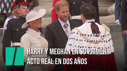 Meghan y Harry asisten a su primer acto público con la familia real después de dos años