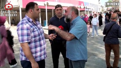 Sokak röportajında bıçak çekti: Kim cumhurbaşkanına laf söylerse onu bununla keseceğim